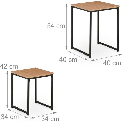 Set di 2 tavolini da caffè quadrati pratici soggiorno camera da letto 54 x 40 x 40 cm in MDF nero 130015489