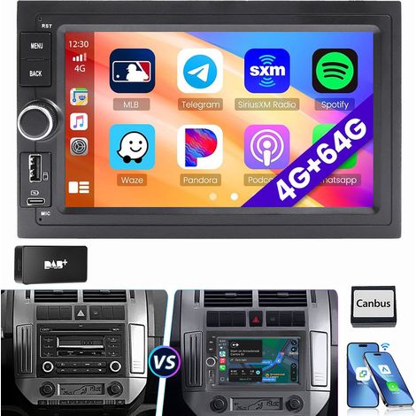 Carplay Android 15 Autoradio Pour VW Polo 9N Golf 4 Passat B5 T5 GPS RDS BT 4+64G DAB