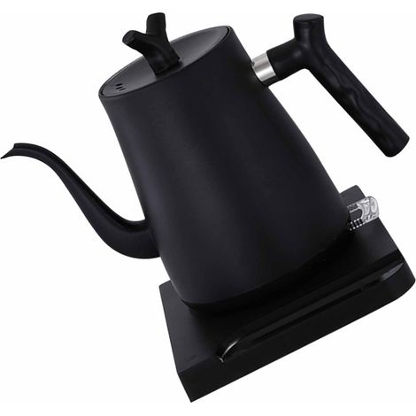 Bouilloire électrique double paroi avec socle, chauffe-eau arrêt automatique, protection sécurité, pour maison, prise UE 220V, noir (1/5)