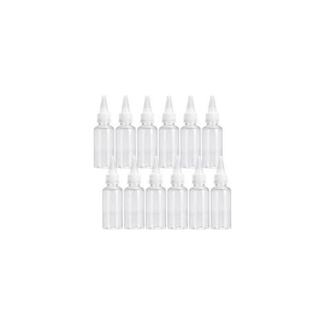 Lot de 12 flacons en plastique de 100 ml, petits flacons transparents vides avec bouchons étanches, parfaits pour la peinture, la lotion, la colle, les liquides, les voyages et les loisirs créatifs (1/5)
