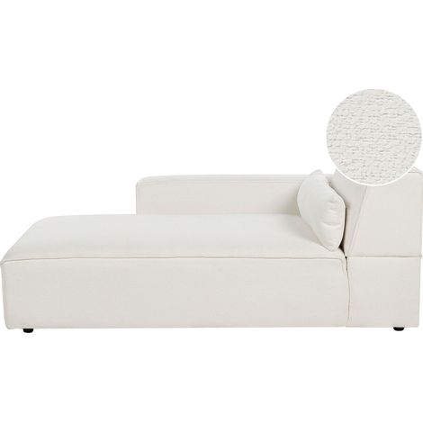 Chaise Longue à Droite Moderne en Boucle Blanc Hellnar (1/5)