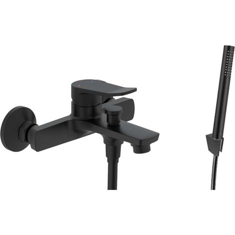 kielle Nefia - Miscelatore per vasca con accessori EcoSpare, nero opaco 10327SN84 (1/5)