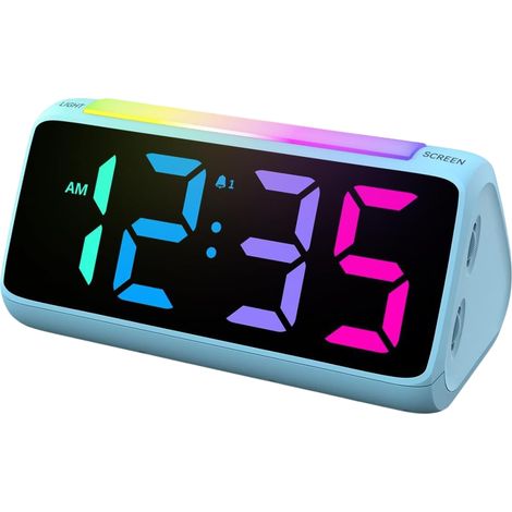 Réveil Digital pour Chambre d'Enfant avec Fonction Lumière - Affichage LED Attrayant, Contrôle de la Luminosité, Pratique avec son Port USB - Pour Rendre le Réveil Plus Agréable