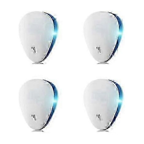 Répulsif anti-puces ultrasonique British Lux, appareil de lutte antiparasitaire électronique d'intérieur (blanc - 4 pièces) (1/4)