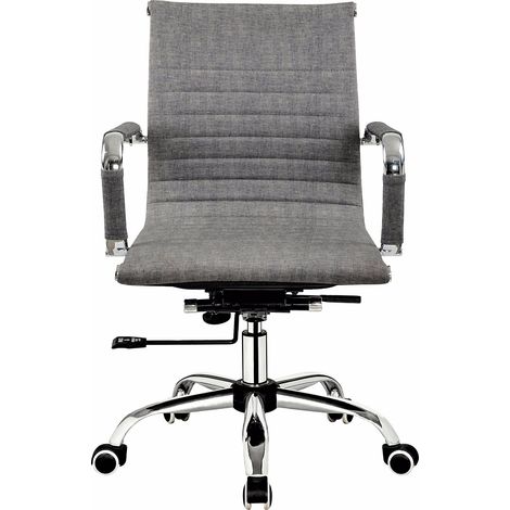 Chaise de bureau en simili-cuir couleur cendre, modèle EXECUTIVE (1/2)