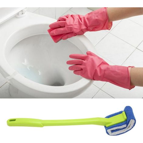 AUCUNE brosse de nettoyage de toilettes Brosse de toilette nettoyante, poils souples gratuits, conception beaute soin Verte (1/5)