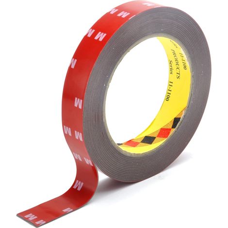Ruban adhésif double face extra fort - Adhésif pour rétroviseur de voiture - Résistant à la chaleur - Pastilles adhésives rondes pour voiture, maison et bureau - 5 m - 1 rouleau (20 mm) (1/5)