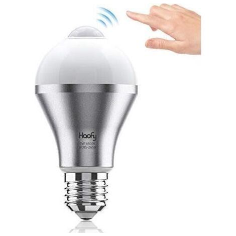 E27 Motion Sensor Bulb, 9W Cool White LED Bulb, Smart Switch Bulb for Bathroom/Stairs/Front Door/Garage (1/4)