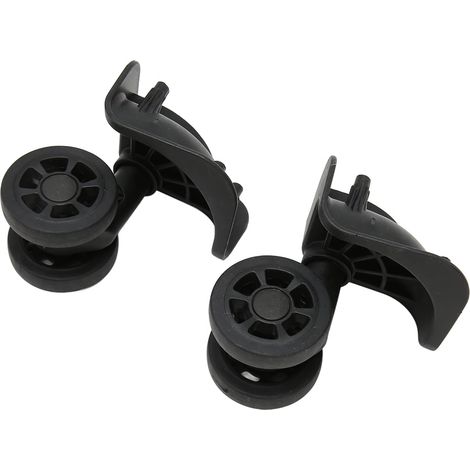 Lot de 2 roulettes de rechange pour valises, rotation à 360 degrés, verrouillage silencieux, noires (1/5)