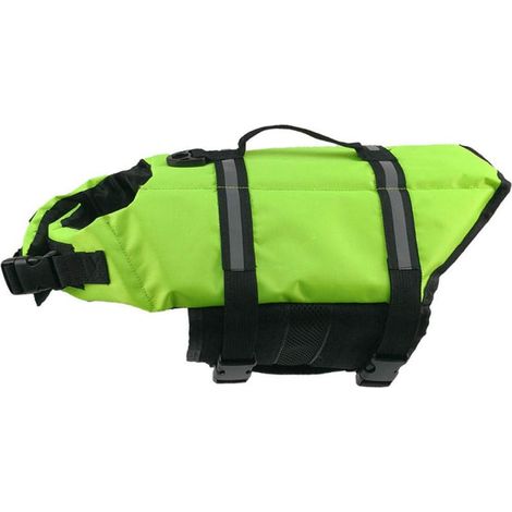 MINKUROW Chaleco salvavidas para perros de verano Mascotas Ropa de baño Ropa reflectante para perros Chaleco salvavidas para perros Cachorro Bulldog francés Pug Traje de baño-Verde S (1/4)