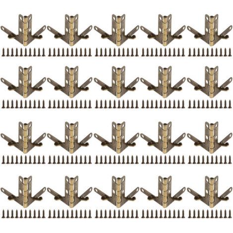 Set mit 20 90°-Winkelfederbändern, Zubehör für Kunststoff-, Holz- und Metallgehäuse, Schmuck, Uhren (Bronze)