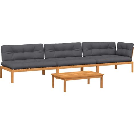 Maison Exclusive - Set de sofás de palets de jardín y cojines 4 p