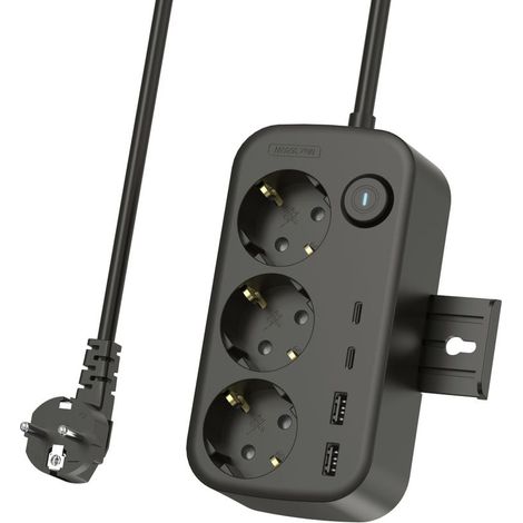 Nextbatt steckdosenleiste mit 3 steckdosen 230 v 2 usb a anschlussen 2 usb c anschlussen 150 cm