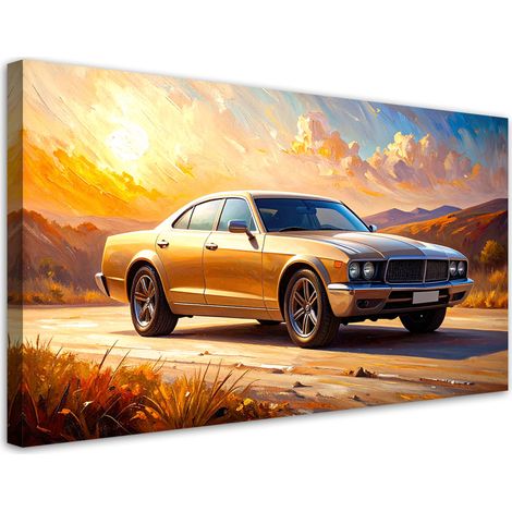 Wandbild Auto Straße Landschaft 80x40 cm (1/5)