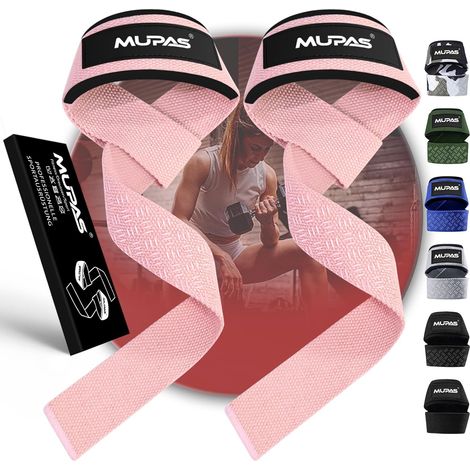 Sangle de Tirage Musculation (rembourrées) – Lifting Straps Prof de 58,5 cm – Silicone Antidérapant – Sangles Musculation, Levage, Gym – Accessoires Salle de Sport (1/5)