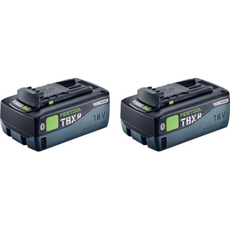 Festool Akku Set 2x BP 18 TBX 8 ASI Tabless Akkupack 18 V 8,0 Ah ( 2x 578746 ) 8000 mAh Li-ion mit Ladestandanzeige