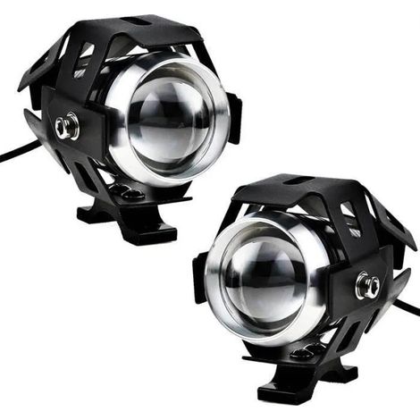 2pcs 125W Phare Moto Feux Additionnels LED Phares Avant Moto Anti Brouillard Projecteur Spot LED Etanche pour Moto Quad Sco (1/4)