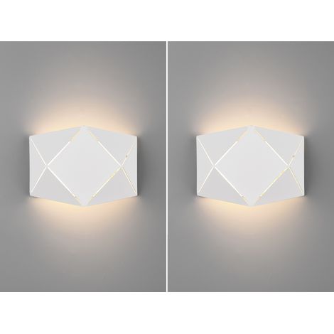 Kleine geometrische LED Wandlampen 2er SET mit Lasercut Muster, Breite 18cm (1/5)