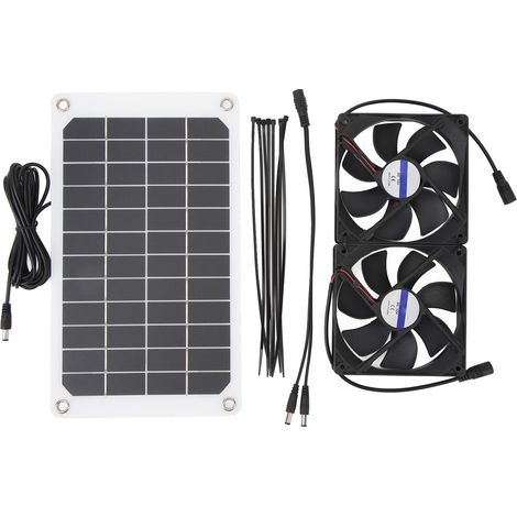Ortviai Ventilateur Solaire 10 W pour Serre, Caravane ou Abri Animal – Panneau Solaire Monocristallin Portable (1/5)