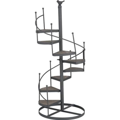 passiont© Étagère à fleurs Étagère à plantes décorative de style européen Support à plantes multifonctionnel en fer forgé (1/4)