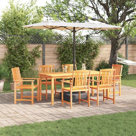 vidaXL Garden Dining Set 7 pcs Brown Solid Acacia Wood (1/5)