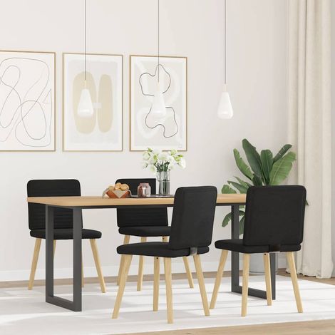 Lot de 4 Chaises à manger,Chaise de cuisine noir tissu CFW77312 (1/5)