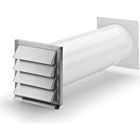 Naber COMPAIR System Ø 150 Klima 150-E Mauerkasten weiß Jalousie Edelstahl (1/2)