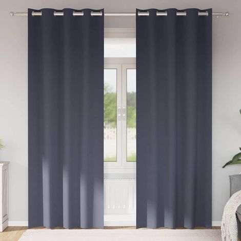 Verdunkelungs-Vorhänge mit Ringen 2 pcs Anthrazit 245 x 140 cm