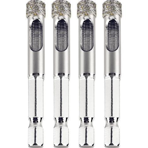 4-pièces 5/16" (8mm) scie cloche carrelage foret diamant carrelage avec foret de centrage – Revêtue de diamant Adaptée pour,Verre, Marbre, Porcelaine et Céramique, pots de fleurs, pierre (1/5)