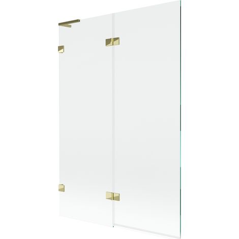 Mexen Lunar L Duschabtrennung 2-flügelig links 120 x 150 cm, transparent, gold - 897L-120-100-50-00-L (1/5)