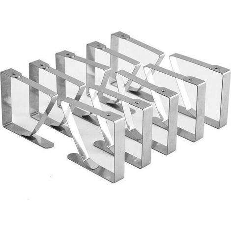 Pince Nappe - Acier Inoxydable - Pour Table Jardin Cuisine Restaurant Mariage - 10 Pièces (1/5)