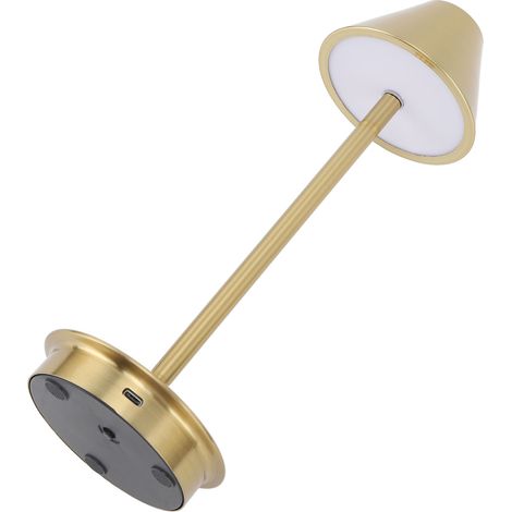 Kabellose Tischleuchte im modernen Stil, aus Eisen, in 3 Farben, stufenlose Dimmfunktion, tragbare LED-Schreibtischlampe mit Touch-Steuerung, Gold (1/5)
