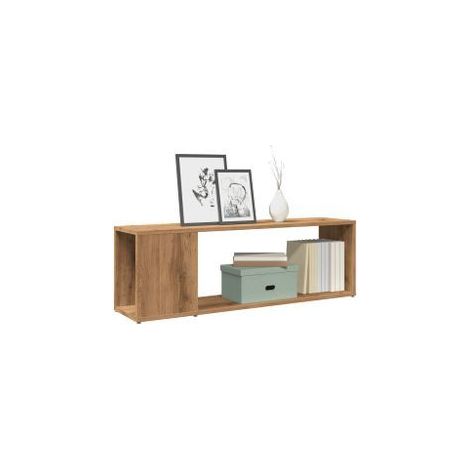 Meuble TV chêne artisanal 100x24x32 bois d'ingénierie (1/5)
