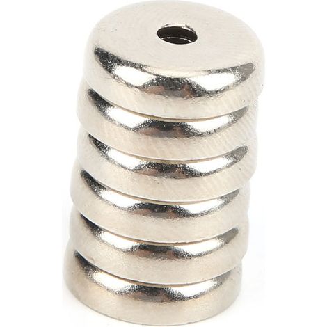 Aimant pour pot A36 à trou fraisé, aimant néodyme à adsorption, aimant en bore pour pot, aimant rond à trou fraisé (vendu par lot de 6) (1/5)