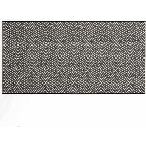 Tapis Tissé Déco "Aztek" 80x150cm Noir (1/5)