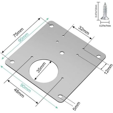 Plaque De Réparation De Charnière - Acier Inoxydable - Pour Meubles En Bois - 4 Pièces Avec 24 Vis (1/5)