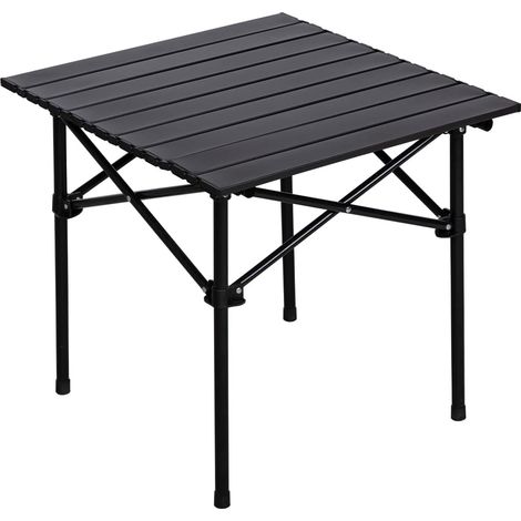 Square Folding Camping Table 53 x 50 cm with Roll Top with Carry Bag for Picnic, Camping, Garden, BBQ for 4 People (1/5)