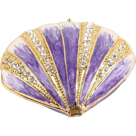 Schmuckkästchen aus Muscheln, exquisite Ornamente aus Goldemaille und -farbe, Kunsthandwerk für die Wohndekoration (1/5)