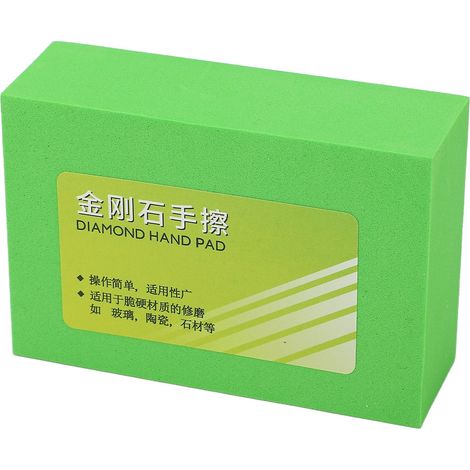 Tampon de polissage diamanté grain 400, bloc de ponçage manuel, outil éponge pour pierre, carrelage et verre (1/5)
