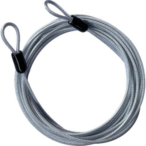 GOMRQING Câble antivol de voyage long de 9 m (30 pi) et 3 mm, en acier tressé, pour bagages, avec double boucle et léger (1 paquet) (1/5)