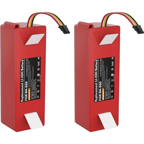 Batteria per aspirapolvere, capacità 6800 mAh, compatibile con i più diffusi robot aspirapolvere, 2 batterie, 14,4 V-b (1/2)