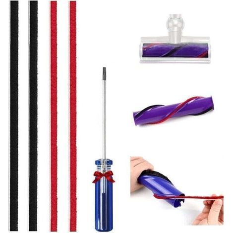 Set mit 4 Ersatz-Plüsch-Staubsaugerstreifen für Dyson Original V8 V10 V11 Direktantrieb inklusive Schraubendreher (1/5)