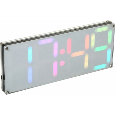 royaluxe - Horloge DS3231 Kit d'horloge LED numérique bricolage à 4 chiffres avec couleurs arc-en-ciel et boîtier transparent (1/5)