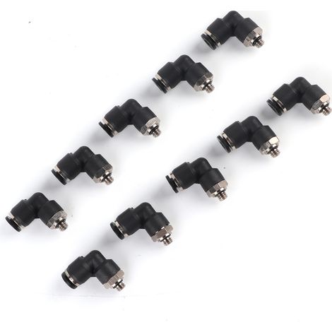10 Raccords Pneumatiques L Équerre Filetage Externe M5 Raccord Rapide Tube Accessoire Compresseur Air (1/5)