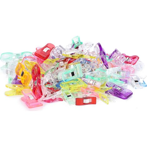 120 pinces à quilting en plastique, petites et colorées, pour ourlets et patchwork. Accessoires de couture.