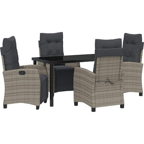 Maison Exclusive - Conjunto de Comedor de Jardín 5 pcs Gris ratán (1/5)