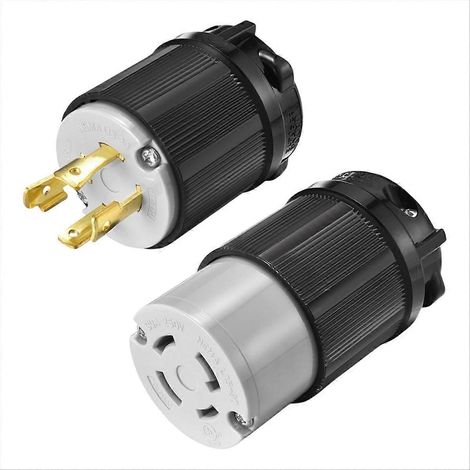 Connecteur mâle/femelle NEMA L15-30P/30C, 30 A, 250 V CA, 3 pôles - 4 fils, mise à la terre, verrouillage par rotation (1/5)