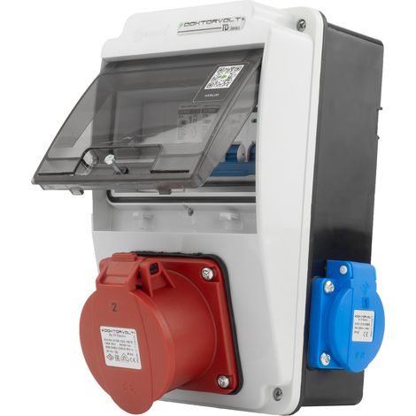 Tableau électrique de chantier XS-S 16 A 2x230 V, boîtier Erbetka IP44, protection contre les surintensités, prises Doktorvolt DV-5107-D (1/5)