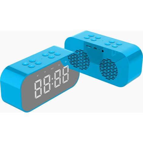 Réveil avec haut-parleur Bluetooth pour chambre/bureau, petit réveil numérique pour adultes, adolescents et enfants ayant le sommeil lourd, avec double alarme, affichage LED miroir, appels mains libre (1/5)