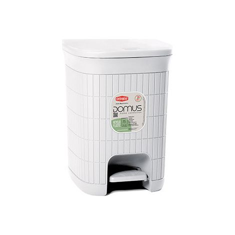Stefanplast Mülleimer Domus 20L Weiß Mit Pedal und herausnehmbarem Inneneimer